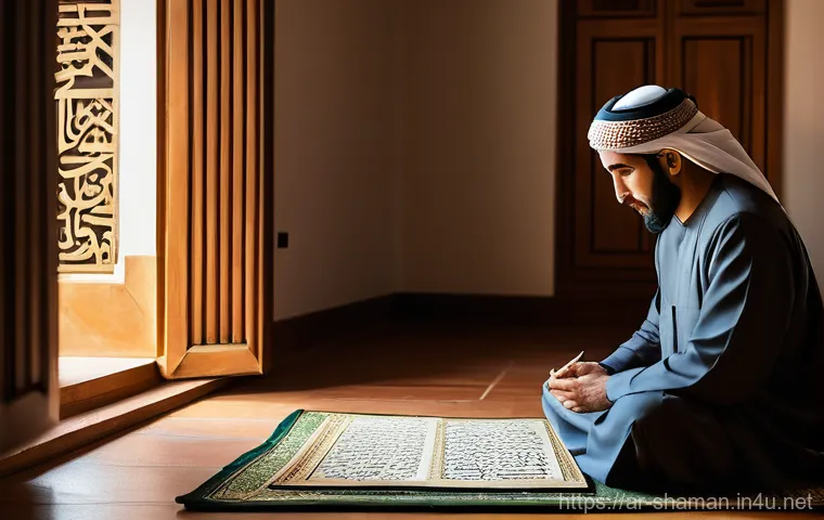 무속 부적 가격 - **Prompt: The Revered Artisan of Spiritual Craft**
    "A wise and venerable elderly Arab Sheikh, wi...