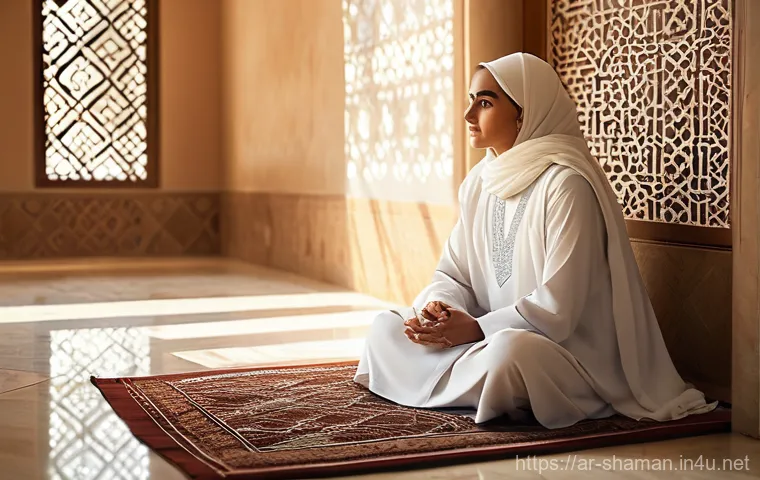 유명 무속인 찾는 방법 - **Prompt:** A wise and serene elderly spiritual guide, dressed in traditional modest Arabic attire w...